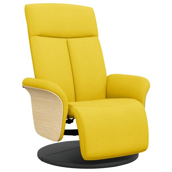 vidaXL Fauteuil inclinable avec repose-pieds jaune clair tissu