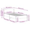 vidaXL Cadre de lit sans matelas blanc 75x190 cm bois de pin massif