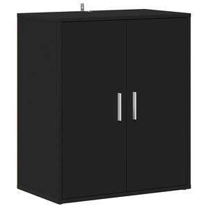 vidaXL Armoire &agrave; chaussures Noir 60x35x70 cm Bois d&rsquo;ing&eacute;nierie