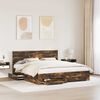 vidaXL Cadre de lit Ch&ecirc;ne fum&eacute; 180 x 200 cm Bois d'ing&eacute;nierie