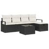 vidaXL Ensemble de Canap&eacute;s 6 pc 5-Nombre de places Noir et Cr&egrave;me