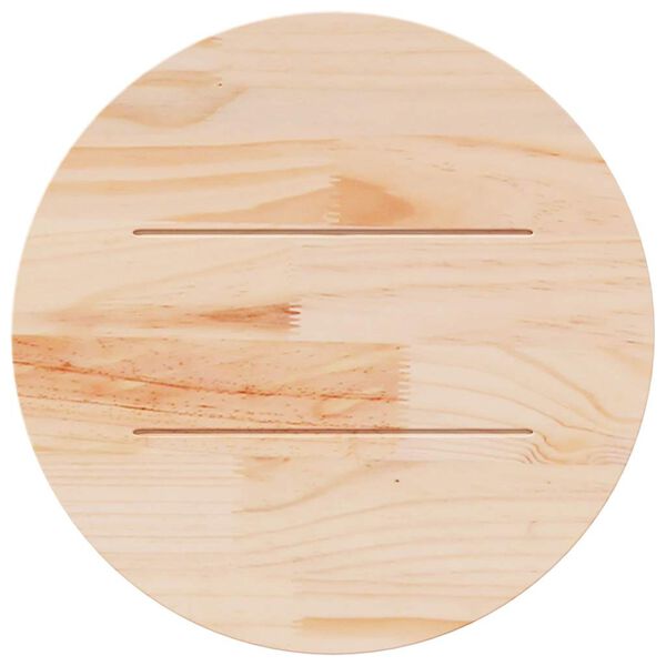 vidaXL Dessus de table Gris &Oslash;60x2,5 cm Bois de pin massif