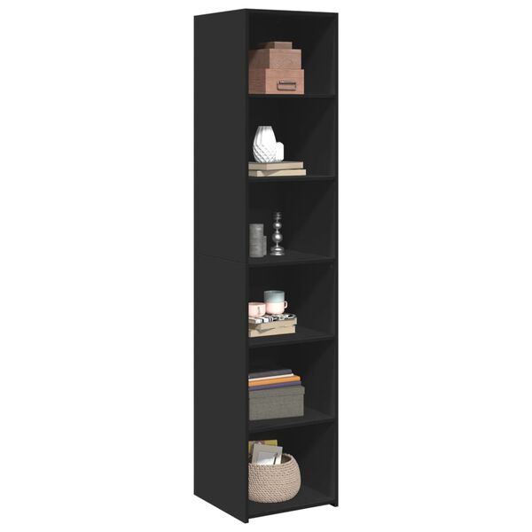 vidaXL Buffet haut noir 40x41x185 cm bois d'ing&eacute;nierie