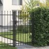 vidaXL Portail de cl&ocirc;ture BOXTEL &agrave; une porte avec pointes sup&eacute;rieures, acier 1 x 1,5 m, noir
