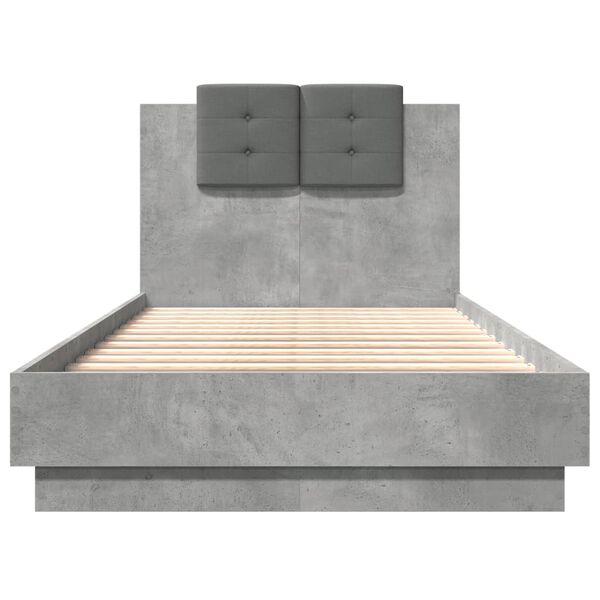 vidaXL Cadre de lit sans matelas gris b&eacute;ton 90x190 cm
