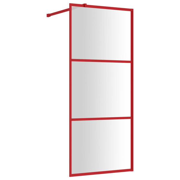vidaXL Paroi de douche avec verre ESG transparent rouge 80x195 cm