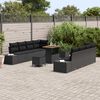 vidaXL Ensemble de canap&eacute; de jardin avec coussin 11 pcs Noir polyrotin