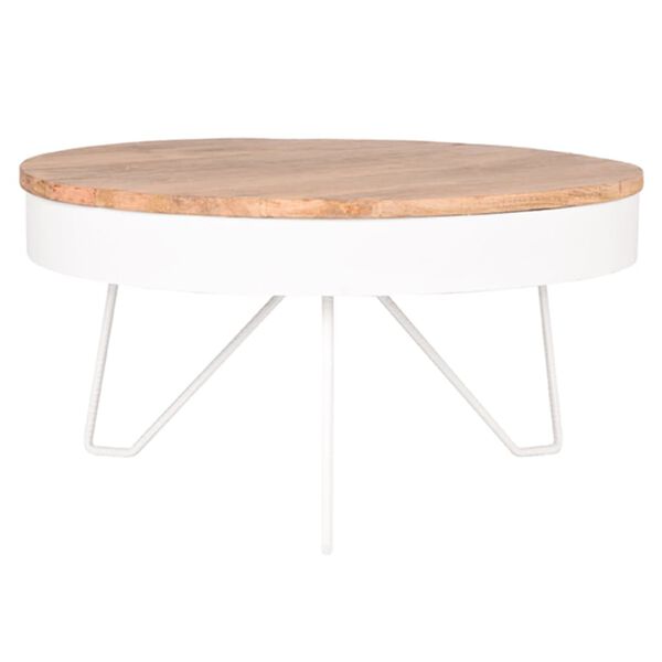 LABEL51 Table basse Saran 80x80x43 cm bois/blanc