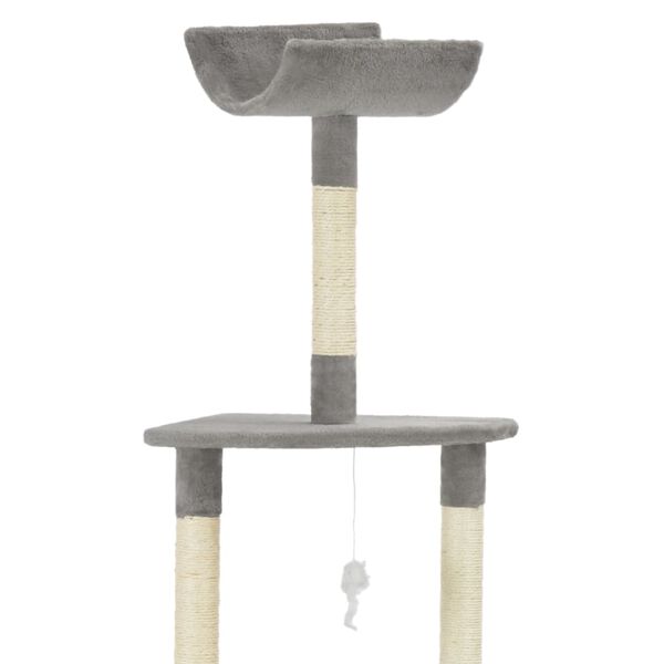 vidaXL Arbre &agrave; chat avec griffoir en sisal Gris 180 cm