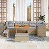 vidaXL Ensemble de canap&eacute; de jardin 9 pcs beige et gris clair