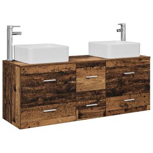 vidaXL Ensemble d'armoire de salle de bain 3 pc Bois ancien
