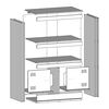 vidaXL Buffet rose 67x39x107 cm acier