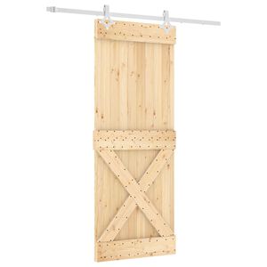 vidaXL Porte coulissante 80 x 210 cm Bois de pin massif (non trait&eacute;)
