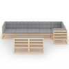 vidaXL Salon de jardin 8 pcs avec coussins Bois de pin massif