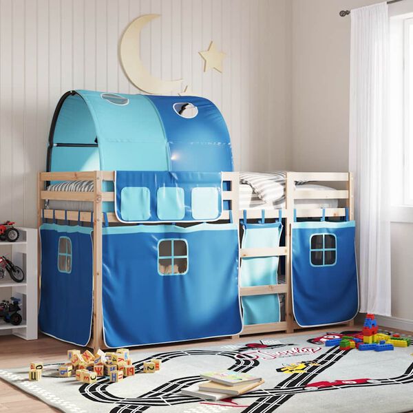 vidaXL Lit superpos&eacute; sans matelas bleu 80x200 cm bois de pin massif