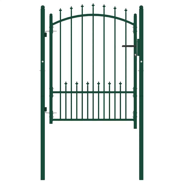 vidaXL Portail de cl&ocirc;ture avec pointes Acier 104x109,5 cm Vert