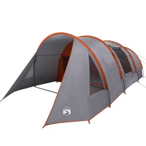 vidaXL Tente tunnel 4 personnes 4 personne Gris et orange