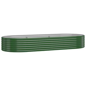 vidaXL Lit sur&eacute;lev&eacute; de jardin Acier galvanis&eacute; 249x100x36cm Vert