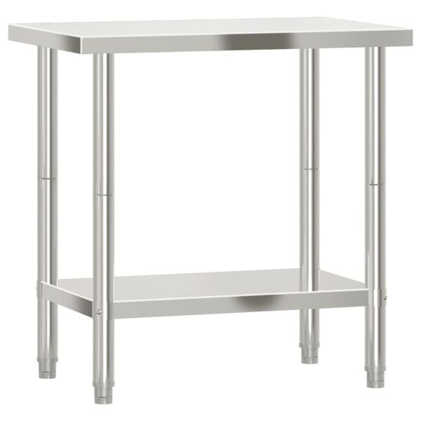 vidaXL Table de travail de cuisine 82,5x55x85 cm acier inoxydable