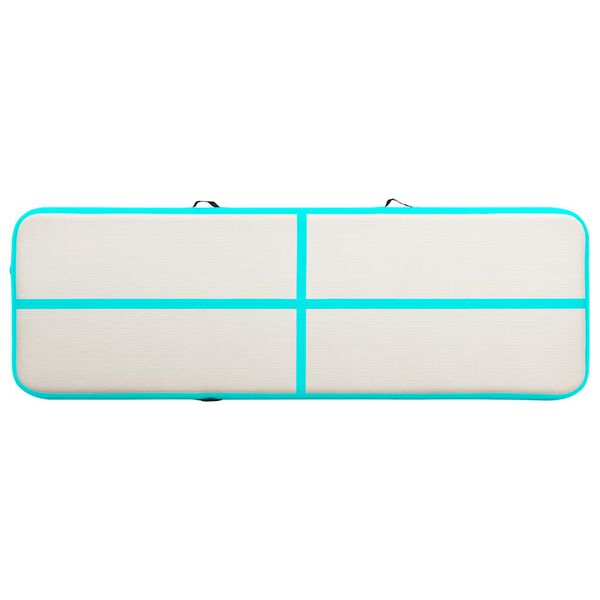 vidaXL Tapis gonflable de gymnastique avec pompe 500x100x20cm PVC Vert