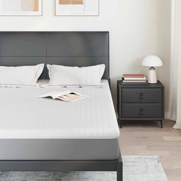 vidaXL Surmatelas Blanc 140 x 190 cm Tissu Jacquard