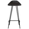 vidaXL Tabourets de bar lot de 2 noir cuir v&eacute;ritable