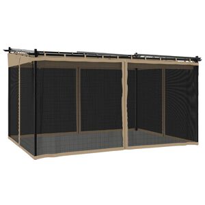 vidaXL Tonnelle avec parois en filet taupe 4x3 m acier