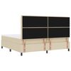 vidaXL Lit &agrave; ressorts avec matelas avec LED Cr&egrave;me 200 x 200 cm tissu