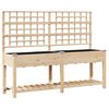 vidaXL Cache-pot de jardin avec &eacute;tag&egrave;re Beige 203,5 x 54 x 152,5 cm