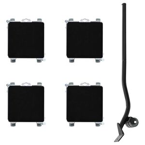 vidaXL Roulettes pour meubles 4 pi&egrave;ces avec &eacute;l&eacute;vateur 17,5 x 16 x 7,5 cm Acier 1600 kg