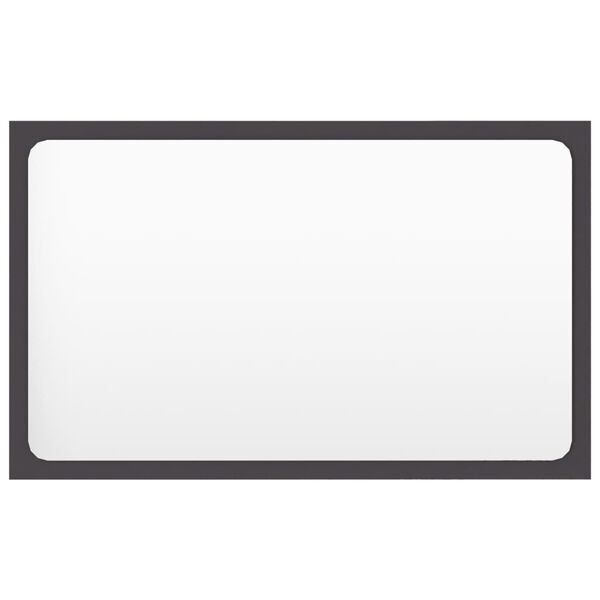 vidaXL Miroir de salle de bain Gris 60x1,5x37 cm Agglom&eacute;r&eacute;
