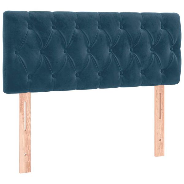 vidaXL T&ecirc;te de lit &agrave; LED Bleu fonc&eacute; 90x7x78/88 cm Velours