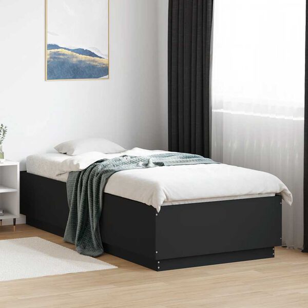 vidaXL Cadre de lit sans matelas noir 100x200 cm