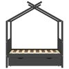vidaXL Cadre de lit enfant avec tiroir gris foncé pin massif 70x140 cm