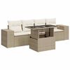 vidaXL Salon de jardin avec coussins 5 pcs beige r&eacute;sine tress&eacute;e