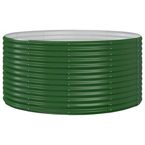vidaXL Jardini&egrave;re sur&eacute;lev&eacute;e Vert 140 x 140 x 68 cm Acier galvanis&eacute;