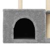vidaXL Arbre &agrave; chat avec griffoirs en sisal gris clair 110 cm