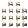 vidaXL Ensemble &agrave; manger de jardin coussins 19pcs Beige R&eacute;sine tress&eacute;e