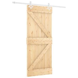 vidaXL Porte coulissante Naturel et Blanc 80 x 210 cm