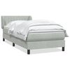 vidaXL Sommier &agrave; lattes de lit et matelas gris clair 100x210cm velours