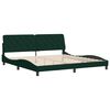 vidaXL Cadre de lit sans matelas vert fonc&eacute; 200x200 cm velours