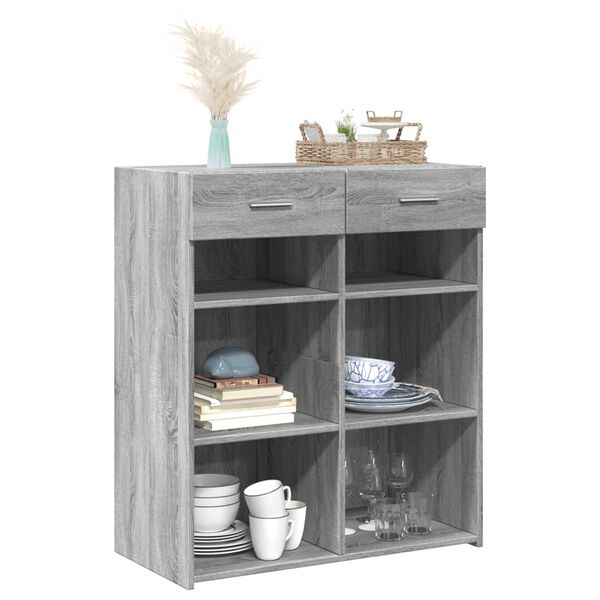 vidaXL Buffet sonoma gris 80x42,5x93 cm bois d'ing&eacute;nierie