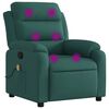 vidaXL Fauteuil de massage inclinable Vert fonc&eacute; Tissu