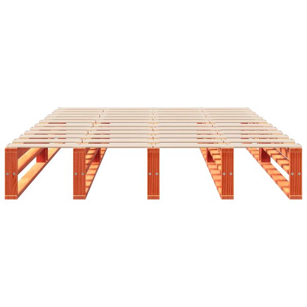 vidaXL Cadre de lit sans matelas cire marron 140x200cm bois pin massif