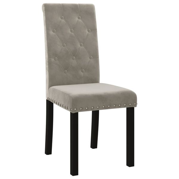 vidaXL Chaises &agrave; manger lot de 6 gris clair velours