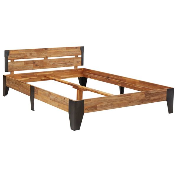 vidaXL Cadre de lit Bois d'acacia massif à finition brossée 120x200 cm