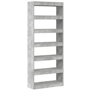 vidaXL Biblioth&egrave;que Gris b&eacute;ton 80 x 30 x 198 cm Bois d'ing&eacute;nierie