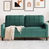 vidaXL Canap&eacute; &agrave; 2 places Vert fonc&eacute; 140 cm Velours