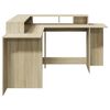 vidaXL Bureau avec lumi&egrave;res LED ch&ecirc;ne sonoma bois d'ing&eacute;nierie