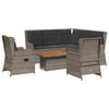 vidaXL Salon de jardin 6 pcs avec coussins Gris R&eacute;sine tress&eacute;e